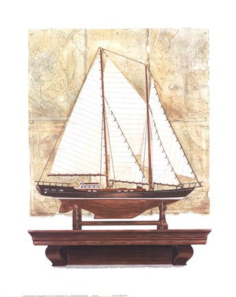 Yacht and Antique Map I