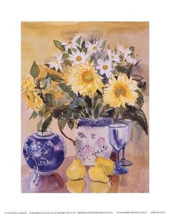 Sunflowers and Blue China