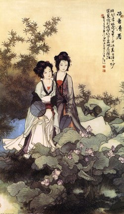 Ladies With Lotus Flowers