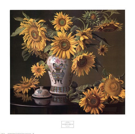 Sunflowers in a Chinese Vase