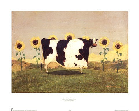 Cow With Sunflowers