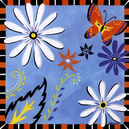 Daisies And Butterflies-Blue