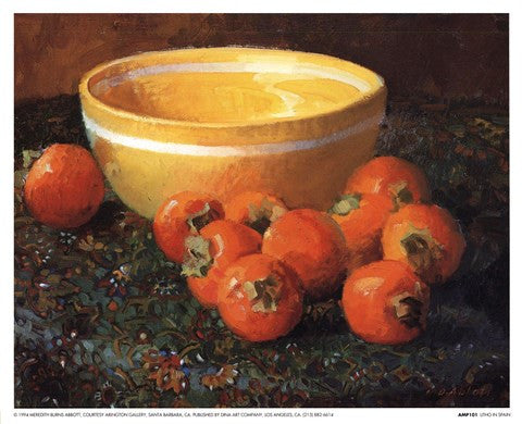 Yellow Bowl With Persimmons