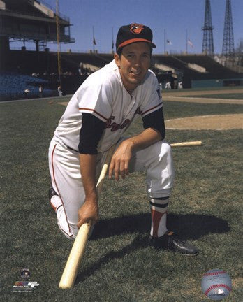 Brooks Robinson - Posed kneeling with bat