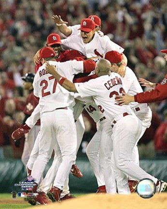 St. Louis Cardinals celebrate after defeating the Houston Astros in game 7 of the 2004 NLCS