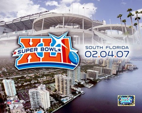 Super Bowl XLI - 2-04-07 Logo-Stadium - Aerial Miami City View