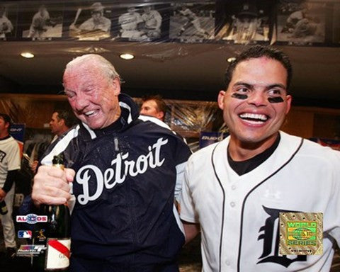 Al Kaline & Ivan Rodriguez - 2006 ALDS Game 4 Celebration