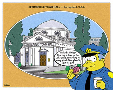 Simpsons - Springfield Town Hall (postercard)