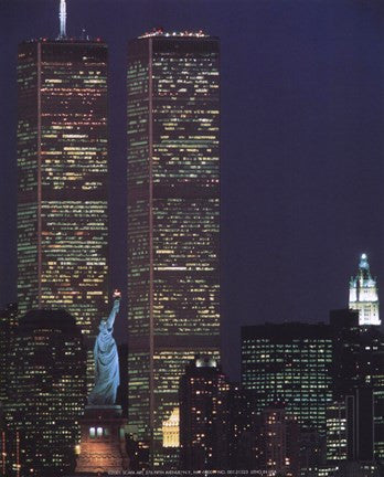 Wtc With Statue Of Liberty