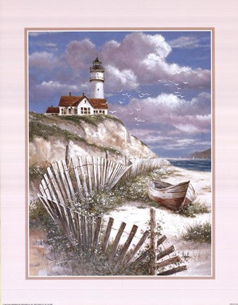 Lighthouse With Deserted Canoe