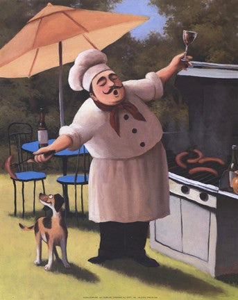 Barbecue Chef with Dog