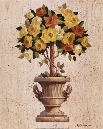 Yellow And Orange Rose Topiary