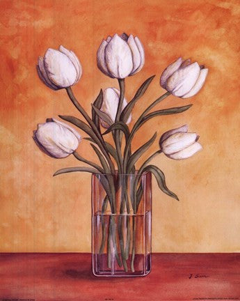 White Tulips In Vase