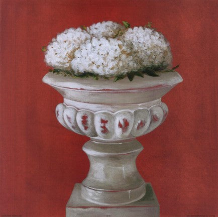 White Flowers In Glass Pot