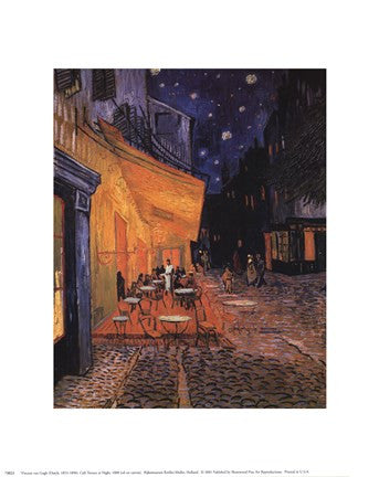 The Cafe Terrace on the Place du Forum, Arles, at Night, c.1888