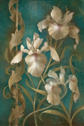 Irises on Teal