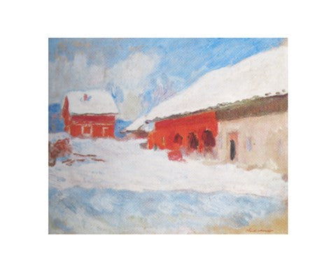 Les maisons rouges a Bjoernegaard, Norvege, 1895