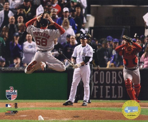 Red Sox - '07 Win World Series - Papelbon leaping