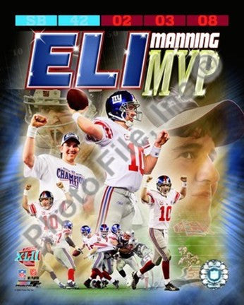 Eli Manning SuperBowl XLII MVP Portrait Plus