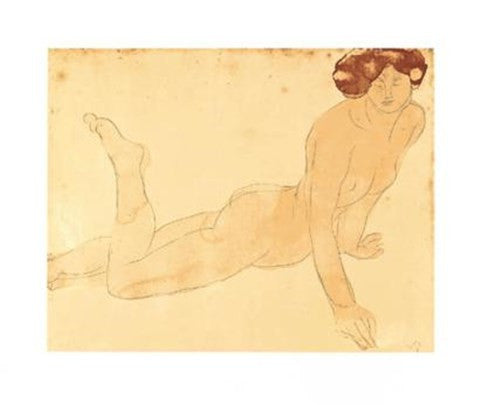 Femme nue allongee sur le ventre (serigraph)