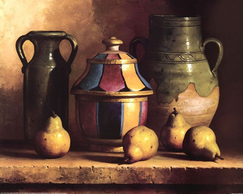 Moroccan Pottery with Pears