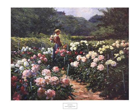 Woman in a Garden of Peonies