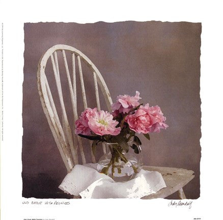 Old Chair With Peonies