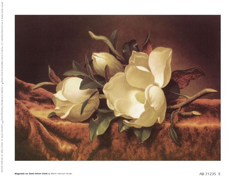 Magnolia On Gold Velvet Cloth