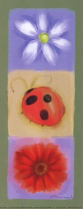 Ladybug Flowers Panel