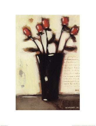 Red Roses in Black Vase II