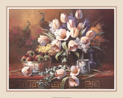 Tulips With Peacock Fresco