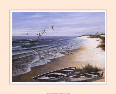 Two Rowboats on Beach