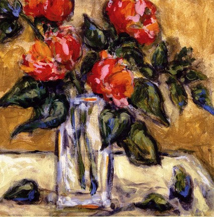 Vase Of Red Peonies