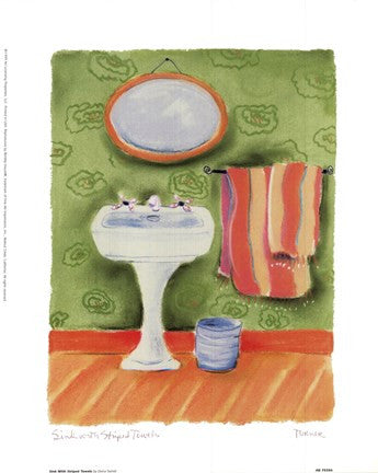 Sink With Striped Towels