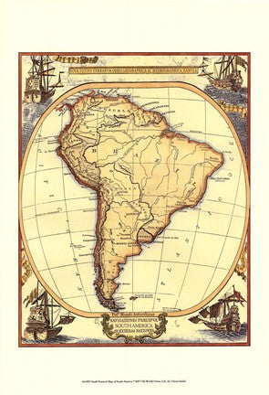 Small Nautical Map Of South America