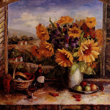 Sunflowers With Fruit And Wine II