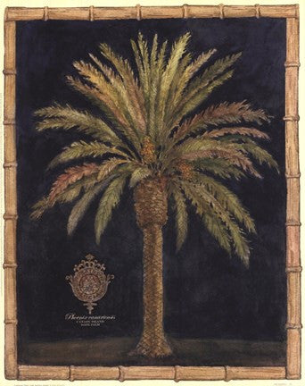 Caribbean Palm I With Bamboo Border