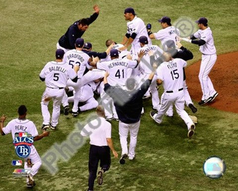 Tampa Bay Rays celebrate Game 7 of the 2008 ALCS