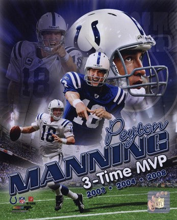 Peyton Manning 3 X MVP Portrait Plus