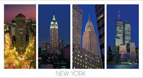 The Flatiron Building, the Empire State Building, the Chrysler Building and the World Trade Center