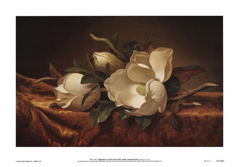 Magnolia On Gold Velvet Cloth