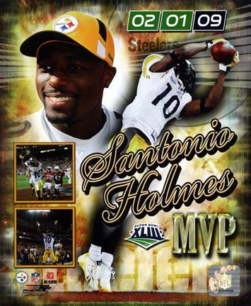 Santonio Holmes Super Bowl XLIII MVP Portrait Plus #36