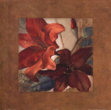 Crimson Fleurish I (brown boarder)