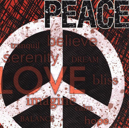 Peace - Red Black and White