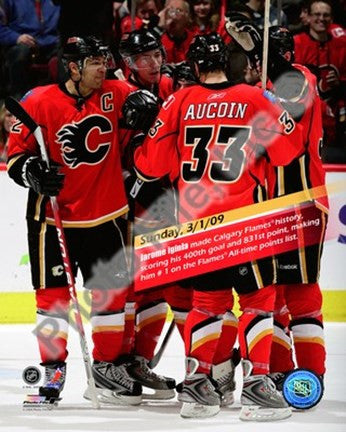 Jarome Iginla 832nd career point to become Flames All-Time leadign scorer 2008-09