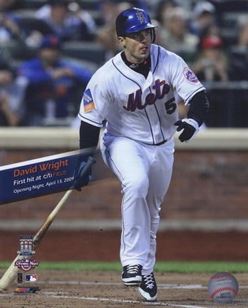 David Wright 1st Mets Hit 2009 Citi Field Inaugural Game