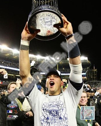 Alex Rodriguez with the World Series Trophy Game Six of the 2009 MLB World Series (#36)