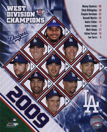 2009 Los Angeles Dodgers NL West Champions Team Composite