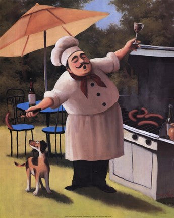 Barbecue Chef and Dog