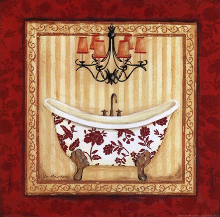 Red Demask Bath I